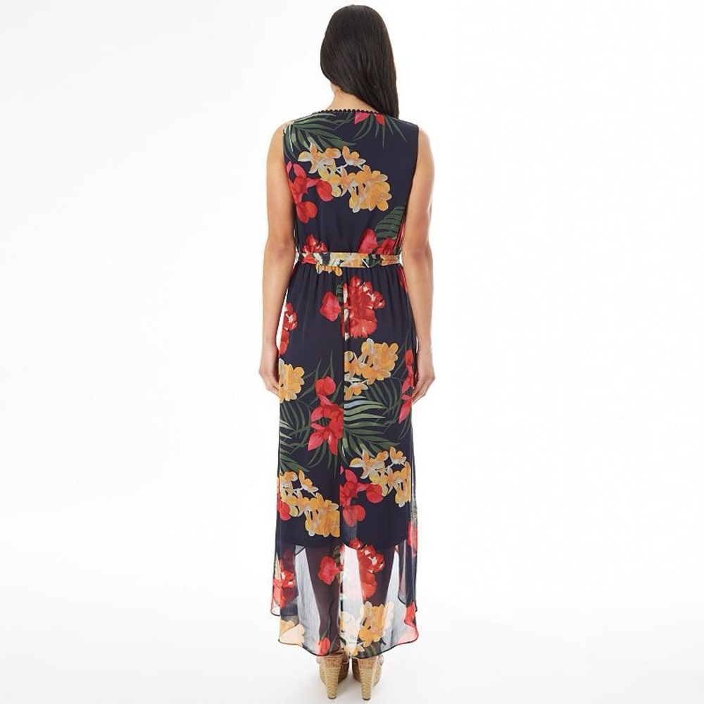 Apt. 9 High Low Floral Dress - Navy and Orange - Picture 2 of 13